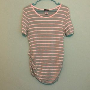 Fig & Blu XL Mint & White Striped Blouse